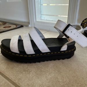 Dr. Martins white platform sandals
